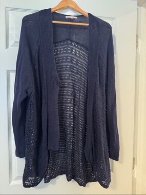 GAP Navy Open-Weave Cardigan